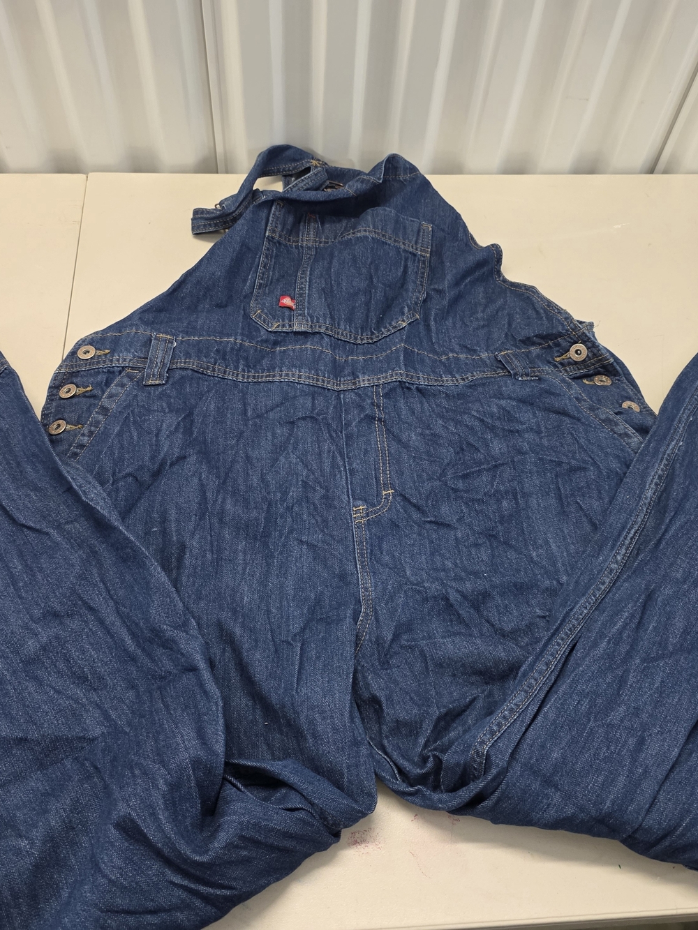Dickies Blue Denim Bib Overalls 100% Cotton Men's Size XL Inseam 32